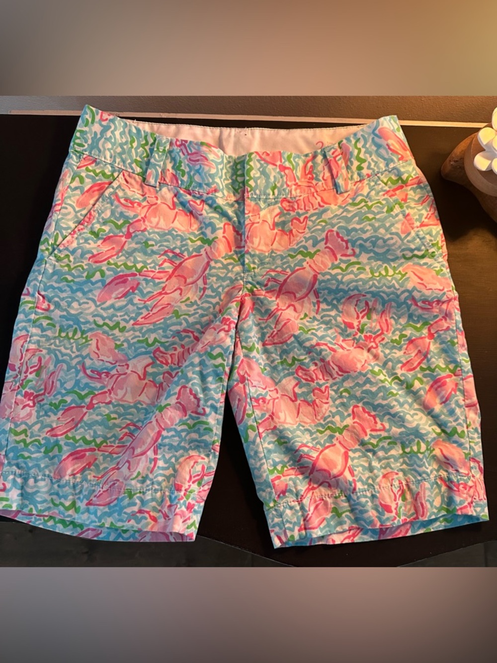 Lilly Pulitzer lobster themed Pastel Pink and Aqua Shorts